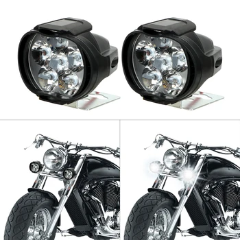2stk 6 LED Motorcykel Forlygte Universal Scooter Tåge Spotlight 6000K 12V Lys 1200LM Motorcykel arbejde lys spotlight 6500K