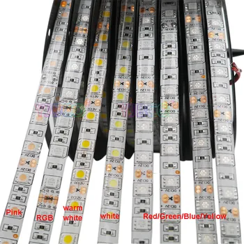 5M/masse 60LEDs/m DC12V 5050 SMD Hvid/Varm Hvid/Rød/Grøn/Gul/Blå/Pink/RGB/UV/RGBW/RGBWW Fleksibel Led Strip Light tape