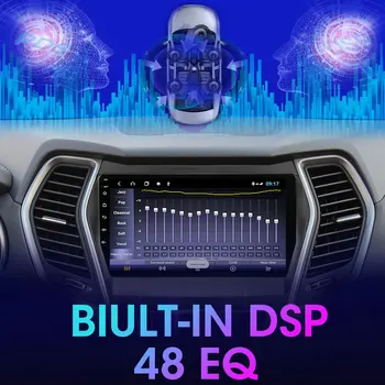 Android10.0 Bil Radio for Hyundai Santa Fe 3 2013-2017 RDS DSP 4G ENT+WIFI Auto AudioIPS 4G+64G GPS Navigation Carplay 2 Din