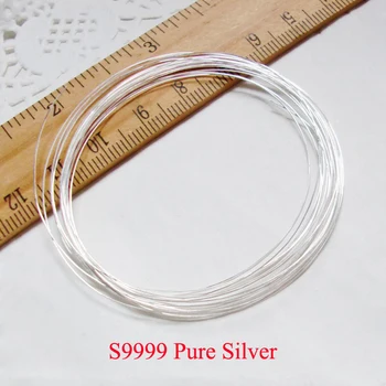 0.3/0.4/0.5/0.6 mm S9999 (4N) Rent Sølv Wire Industri Eksperiment DIY Materiale Længde 5 meter