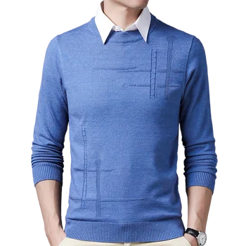 2020 helt nye casual strikket o-hals sweater mænd pullover tøj mode tøj toppe, strik solid herre trøjer trøjer 13003