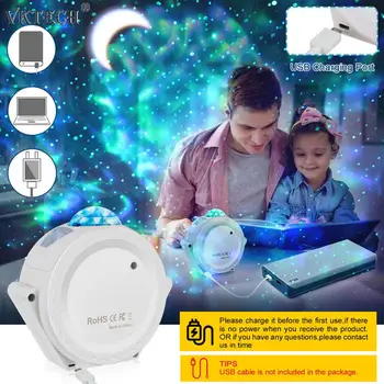 Stjerneklar Himmel Projektor LED-Moon Star Projektor, Lys, Batteri Drevet af Genopladelige børn Børn Hjem Soveværelse Nat Lys Gave