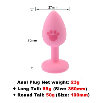 Silikone Anal Plug Fox Tail Plys Kat Ører Pink Butt Plug Sæt Prop BDSM Sex Legetøj Til Kvinde, Par sexlegetøj Sex Shop