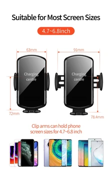 Qi Bil Trådløse Oplader Holder 15W Hurtig Oplader Til iPhone X 8 XR 11pro Air Vent Mount Phone Stå For Samsung S10 9 8 Note10