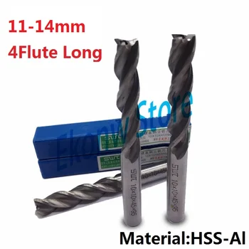 2stk 11 mm 12 mm 13 mm 14 mm Udvidet forlængelse Lange Ende Mølle ,Fløjte HSS & Aluminium endefræsere Cutter CNC-Bit