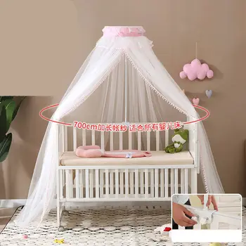 Justerbar Baby Barn Krybbe Myggenet med Beslag Prinsesse Moderne Stil Telt Net til Børn, Bed decoracion habitacion B
