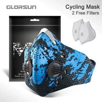 GLORSUN forurening maske tilpasset neopren anti støv pm2.5 motorcykel cykel cykling sort vaskbart munden sport uddannelse face mask