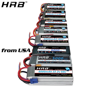 HRB Lipo 2S 3S 4S 6S 2200mah Batteri 5000mah 5200mah 6000mah 7000mah T Dekaner EF5 XT90 7.4 V 11.1 V 14,8 V 22.2 V RC Fly Dele