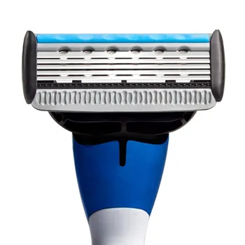 QShave Brand Blå Mænd Manuel Intimbarbering Razor Trimmer Blade Sikkerhed Bladet lavet i USA Maskine Shaver Straight Hair Removal Epilator