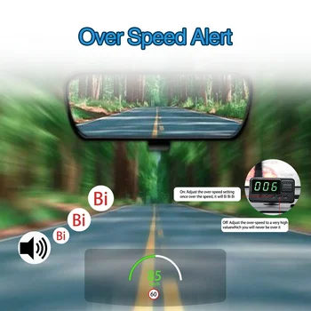 Universal Hud GPS Speedometer Head Up Display Bilens Hastighed Skærm Med Over Speed Alarm MPH, KM/H For Alle Køretøjer A100 Opgradering