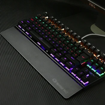 K28 Baggrundsbelyst Gaming Mekanisk Tastatur, Farverig LED USB Kablet Spil Tastatur 26 Nøgler Anti-ghosting Gratis Hand Care