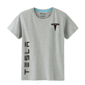 Brand Mænds Bomuld O-Neck Tops Sommeren Mandlige Tesla T-shirt kort ærme Casual T-shirt, top kvalitet