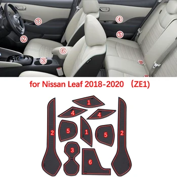 Anti-slip Døren Rubber Cushion Cup for Nissan Leaf 2018~2019 2020 ZE1 Slot Mat Groove Måtter Bil Klistermærker Indvendigt Tilbehør