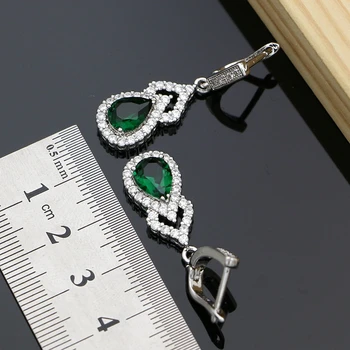 Mode Bohemia Øreringe til Kvinder Naturlige Grønne Cubic Zirconia Hvid Krystal Runde Sten Billige Smykker Gave