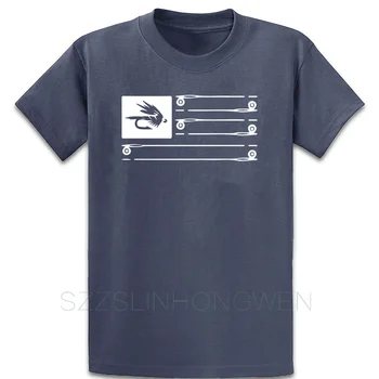 Fluefiskeri Flag Tee T-Shirt med Cool Euro Størrelse Over Størrelsen S-5XL Bomuld Streetwear Humor Udskrivning Sommeren Crazy Shirt