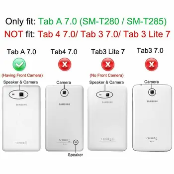 For Samsung Galaxy Tab A6 7.0 Sag Folio 360 PU Læder Stå Cover til Samsung Galaxy Tab 7.0 2016 SM-T280 SM-T285Tablet Sag