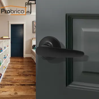 Probrico Sort dørhåndtag til Indvendige døre foran bagdøren løftestænger lås /lås mute-soveværelse døren låses Fast dummy håndtag sæt