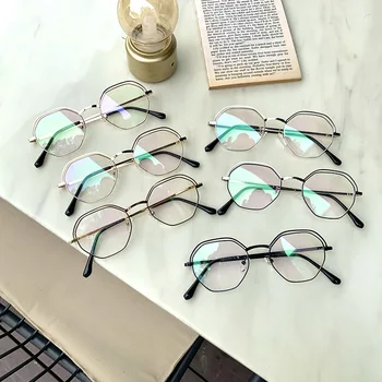 VWKTUUN Rustfrit Stål Øjeglas Rammer Optiske Briller Ramme Mænd Kvinder Øjenbryn Uregelmæssige Nærsynethed Frame Briller Falske Briller