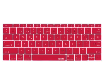 XSKN Top Kvalitet Silikone Laptop Tastatur Protector, Varm Rød spansk Tastatur Cover Skin til MacBook 12 tommer, OS Layout