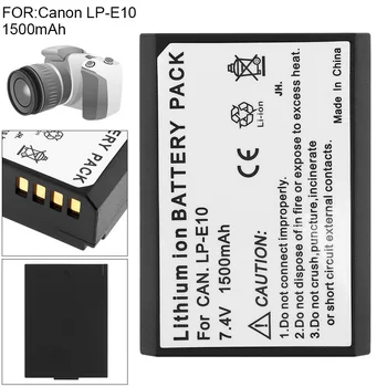 LP-E10 7.4 V 1500mAh Li-ion Genopladeligt Kamera Batteri Passer til Canon 1100D 1200D 1300D Rebel T3 T5 KYS X50 X70 Lithium Batteri