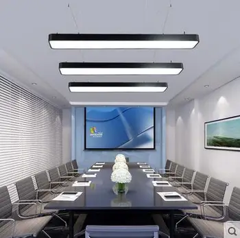 X Moderne enkel LED office lysekrone lang stribe af aluminium lampe rektangulære kommerciel belysning shopping mall projekt belysning