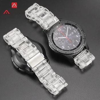 20mm 22mm Klar Resin Rem til Samsung Galaxy Watch3 41mm 45mm Active2 Gear S2 S3 Huawei Ur GT 2 Gennemsigtige Band Urrem