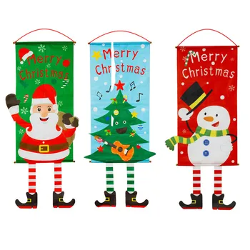 Kreativ Jul Hængende Tøj Flag Elk Santa Claus, Sne Mand, Ring Klud Væggen, Døren Dekorationer Vedhæng Jule Gave