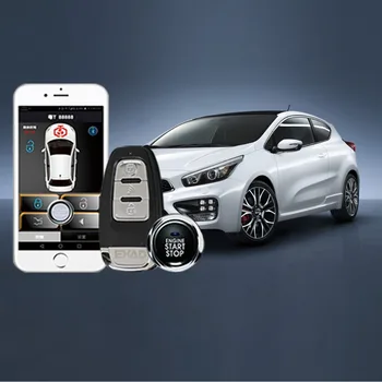 Universel 80-100 nøglefri Bil dørlås Smart Key Smartphone APP Shock Sensor Fjernbetjeningen Start af Motor for Bil Alarm System