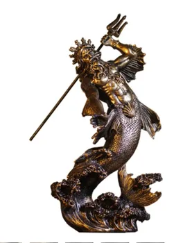 Middelalderlige Gamle græske mytologi kriger håndværk figur skulptur Poseidon husstand pynt med hjem krigere Kunsthåndværk Arts