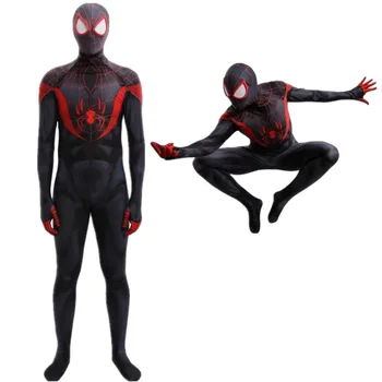 I Vers Km Morales Kostume Halloween Cosplay Superhelt bodySuit Zentai jumpsuit til Voksne/Børn