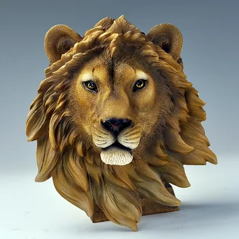 Retro Lion Tiger Wolf Væggen Hænge 3D-Animalske Hoved Wildlife Art Skulptur Figurer Vin Kabinet Stue Væggen R672