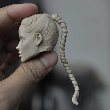1:6 kvindelige action figur hvid skimmel hoved udskæring Tomb Raider spil version, film, tegnefilm Angelina Julie hår passer til 12'figure krop