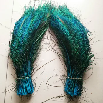 Engros smukke Lake blue peacock feather sværd 50 stk symmetrisk størrelse 30-40 cm 12-16 tommer fest dekoration