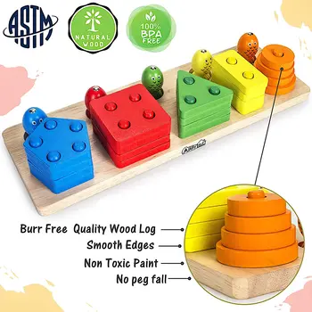 Montessori pædagogiske Træ-Legetøj til Børn byggesten Geometriske Former Pind Gåder Fiskeri yrelsen Montessori Legetøj til baby