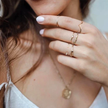 ROXI Enkle Tynde 925 Sterling Sølv Ringe for Kvinder Anti-allergi Glat Par vielsesringe V-Form, Glat, Slank Finger Ringe