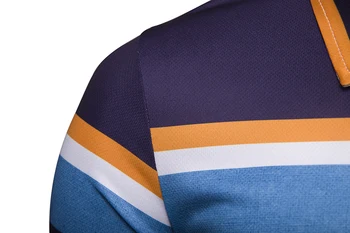 Brand Stribet Polo Shirt Mænd 2020 Sommer Bomuld Turn-down krave Åndbar Anti-Rynke Business Toppe, polo Tee hombre