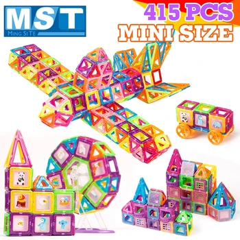 415PCS Mini Magnetiske Designer byggesten Byggeri Sæt Magnet Modeller Magnetiske Pinde Magnet Legetøj, Spil For Børn, Børn