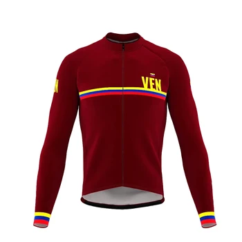 Vinteren Termisk Fleece til Mænd Red Venezuela Maillots Ciclismo langærmet Trøje Shirts MTB Mountainbike-Toppe-Tøj