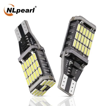 NLpearl 2x Super Lyse Signal Lampe T15 W16W Led Pære 12V 10W 4014SMD T15 Led Canbus Bil Reverse Light Backup Lampe Lys Parkering