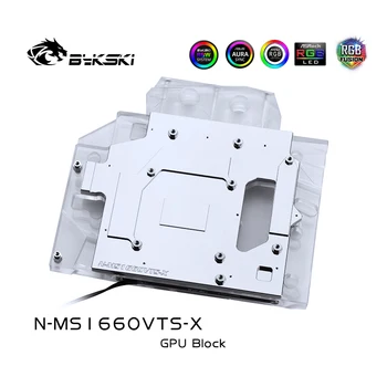BYKSKI Vand Køling Blokere for MSI GeForce GTX 1660 VENTUS XS 6G OCV1 /5V 3PIN/12V EN 4PIN-RGB /RGB-Lys