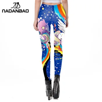 NADANBAO 2021 Galaxy Kvinder Leggings 3D Kawaii Unicorn Trykt Leggin Træning Kvindelige Trænings-og Legging Plus Size Leggins