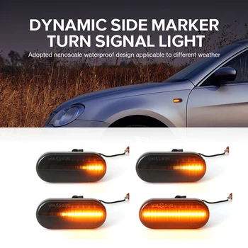 2 stk Led Dynamisk sidemarkeringslygter blinklys Lys Sekventiel Blinklys Lys For VW Bora Golf 3 4 Passat 3BG Polo SB6