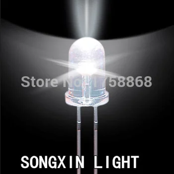 1000 x LED 5mm Hvid Urtal Lyse Pære led-lampe Elektroniske Komponenter 20000 MCD F5MM Emitting Diodes Masser 1000pieces