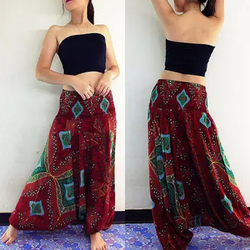 Kvinder Harem Bukser Med Baggy Afghani Genie Indiske Aladdin Trykt Høj Talje Mode Varme Plus Størrelse