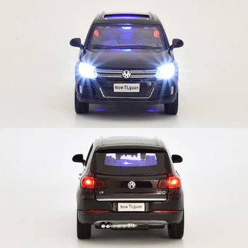 1:32 Tiguan SUV Legering Trække sig Tilbage Toy Bil Høj Simulation Model Musikalske Blottere Seks Åbne Døre Trykstøbt Metal For Kids Legetøj