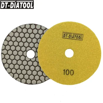 DT-DIATOOL 7pcs 125mm #100 tørslibning puder dia 5 tommer Harpiks bond diamant fleksibel polering Meget konkurrencedygtige disc sander