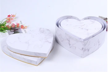 54pcs engros hjerte-formet blomst emballage gaveæske, guld folie bryllup dekoration foretrukne gave blomst boks