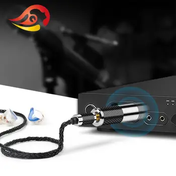 QYFANG DAC Afkode 4 Pin Rustfrit Stål Male XLR Til 2.5/3.5/4.4 mm Kvindelige Audio Jack Carbon Fiber Konvertere Stik Adapter