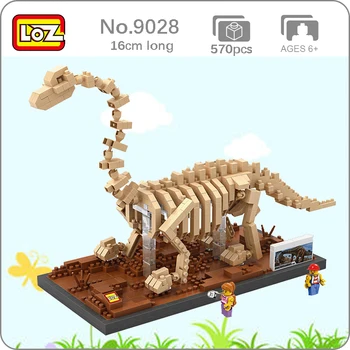 LOZ 9028 Jurassic Periode, Dinosaur, Brachiosaurus Skelet DIY Mini Diamant Blokke, Mursten Bygning Legetøj for Børn, ingen Box