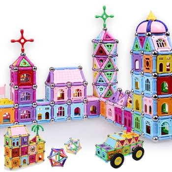 Høj kvalitet new castle design 220PCS Barn Tidligt magnetiske stick toy Uddannelse blok figur Fantastiske Magnetiske sæt